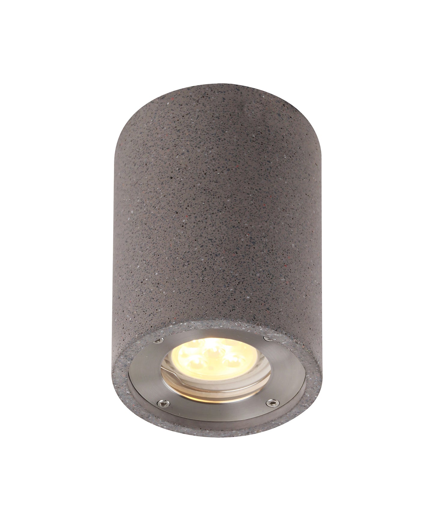 Levi Round Spotlight, 1 x GU10 (Max 12W), IP65, Grey Concrete, 2yrs Warranty by Mantra