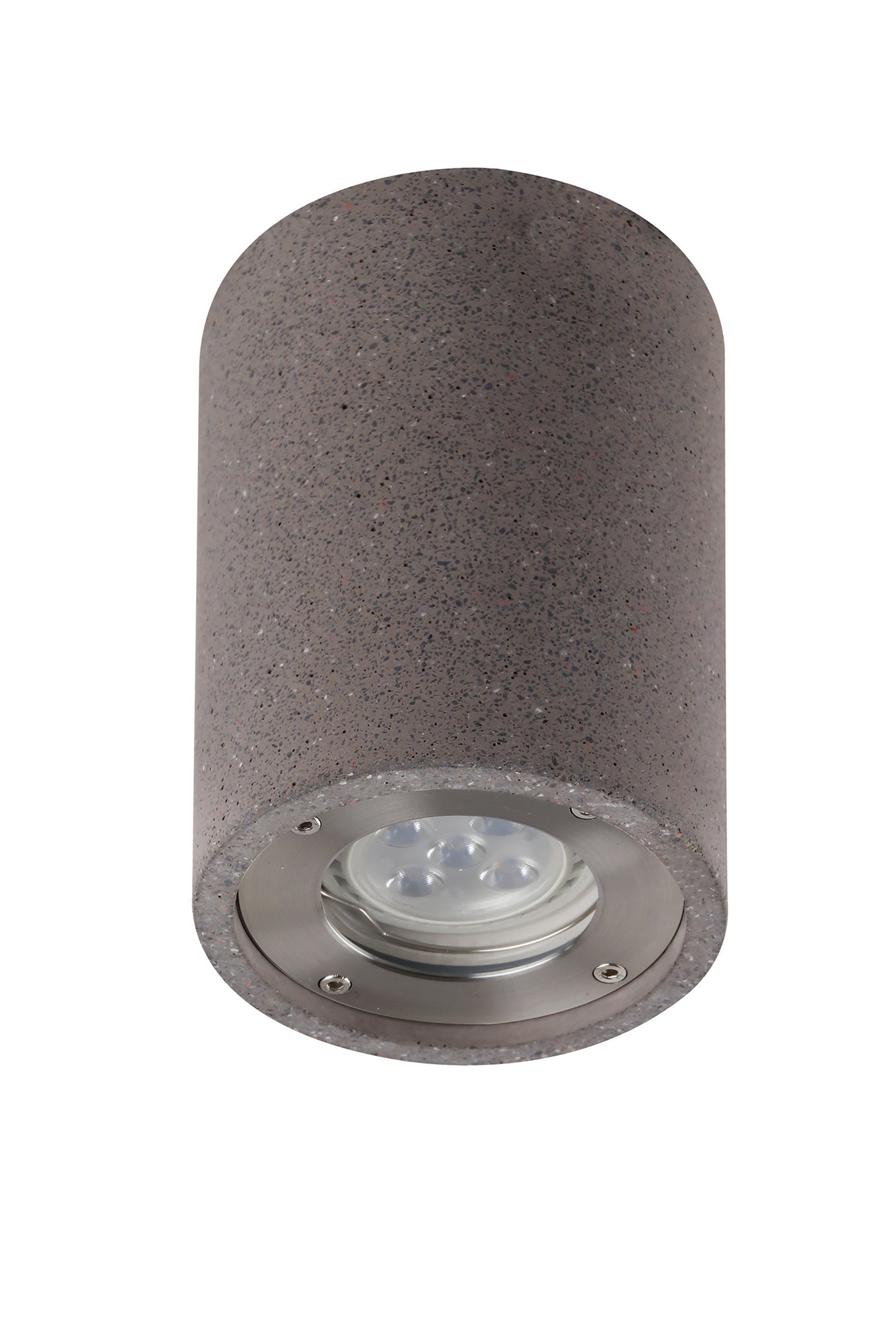 Levi Round Spotlight, 1 x GU10 (Max 12W), IP65, Grey Concrete, 2yrs Warranty by Mantra