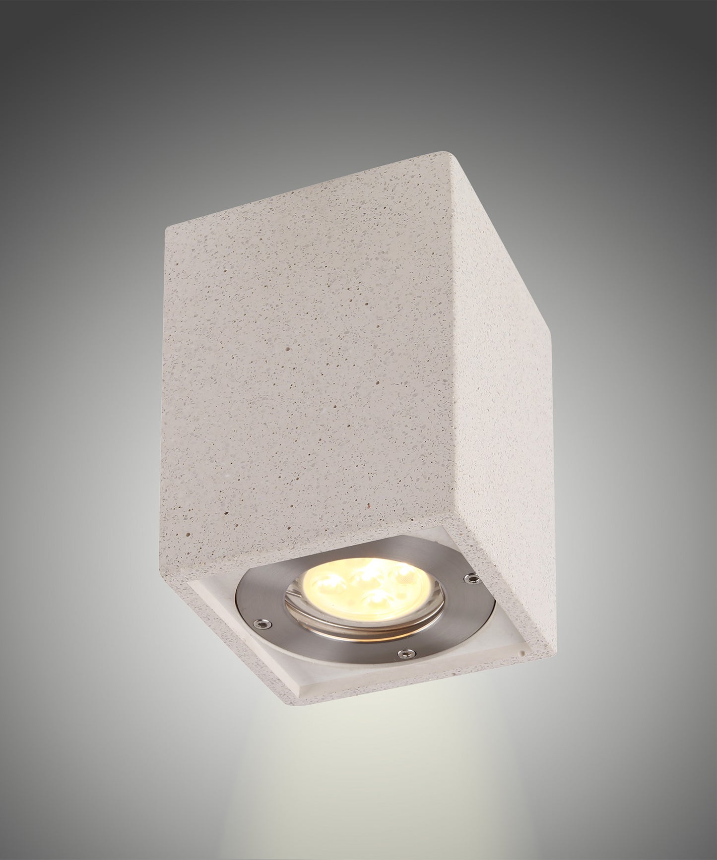 Levi Rectangular Spotlight, 1 x GU10 (Max 12W), IP65, White Concrete, 2yrs Warranty by Mantra