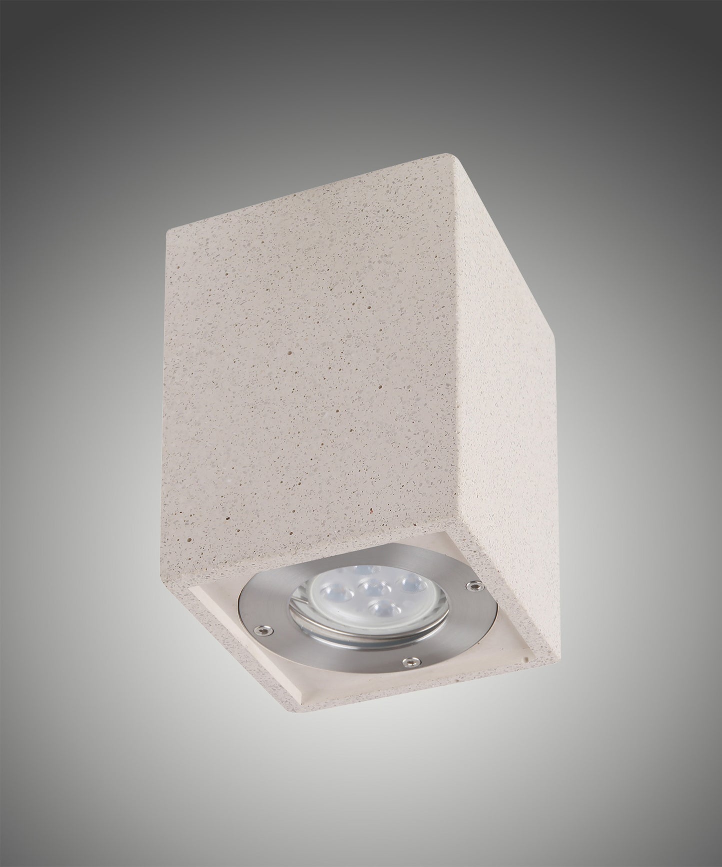 Levi Rectangular Spotlight, 1 x GU10 (Max 12W), IP65, White Concrete, 2yrs Warranty by Mantra