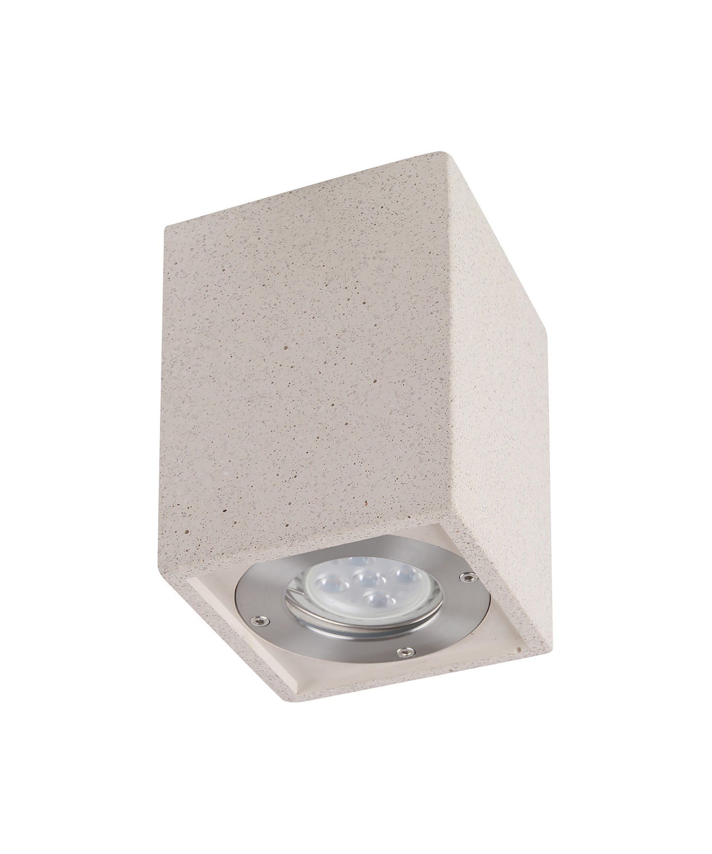 Levi Rectangular Spotlight, 1 x GU10 (Max 12W), IP65, White Concrete, 2yrs Warranty by Mantra