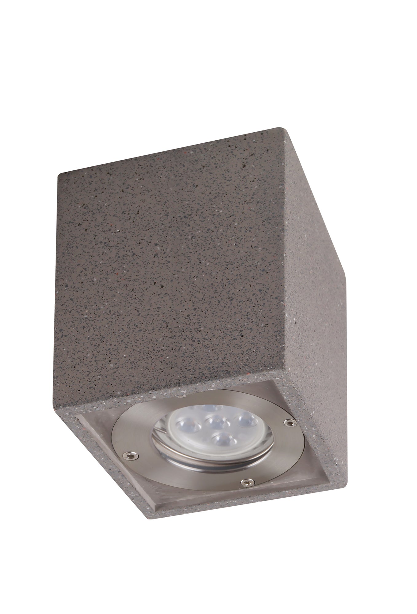 Levi Rectangular Spotlight, 1 x GU10 (Max 12W), IP65, Grey Concrete, 2yrs Warranty by Mantra