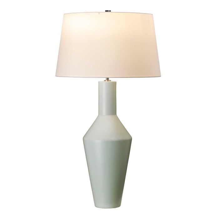 Leyton 1 Light Table Lamp - Pale Sage Green with Ivory Shade