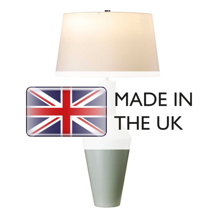 Leyton 1 Light Table Lamp - Pale Sage Green with Ivory Shade