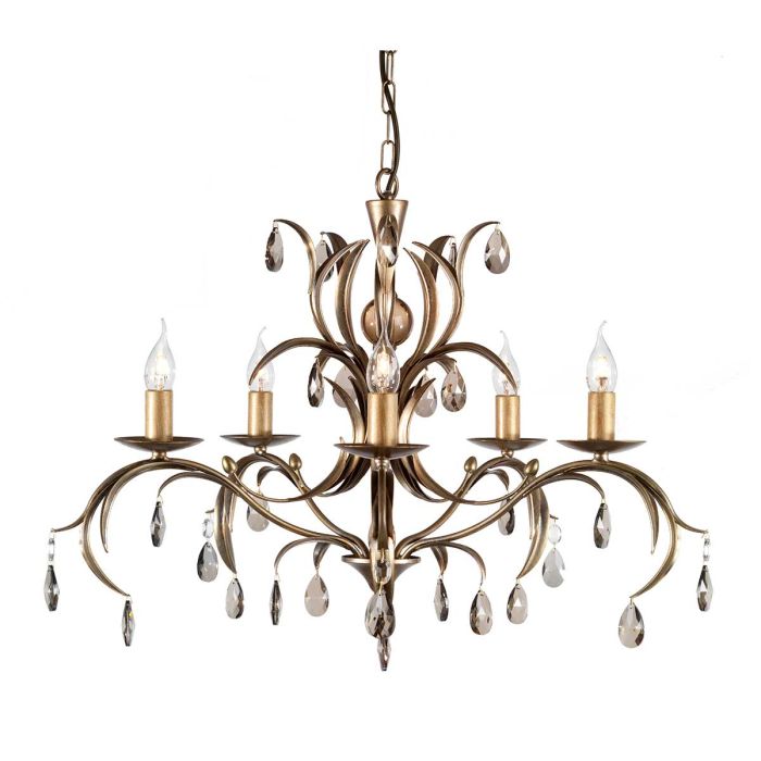 Lily 5 Light Chandelier - Bronze Patina