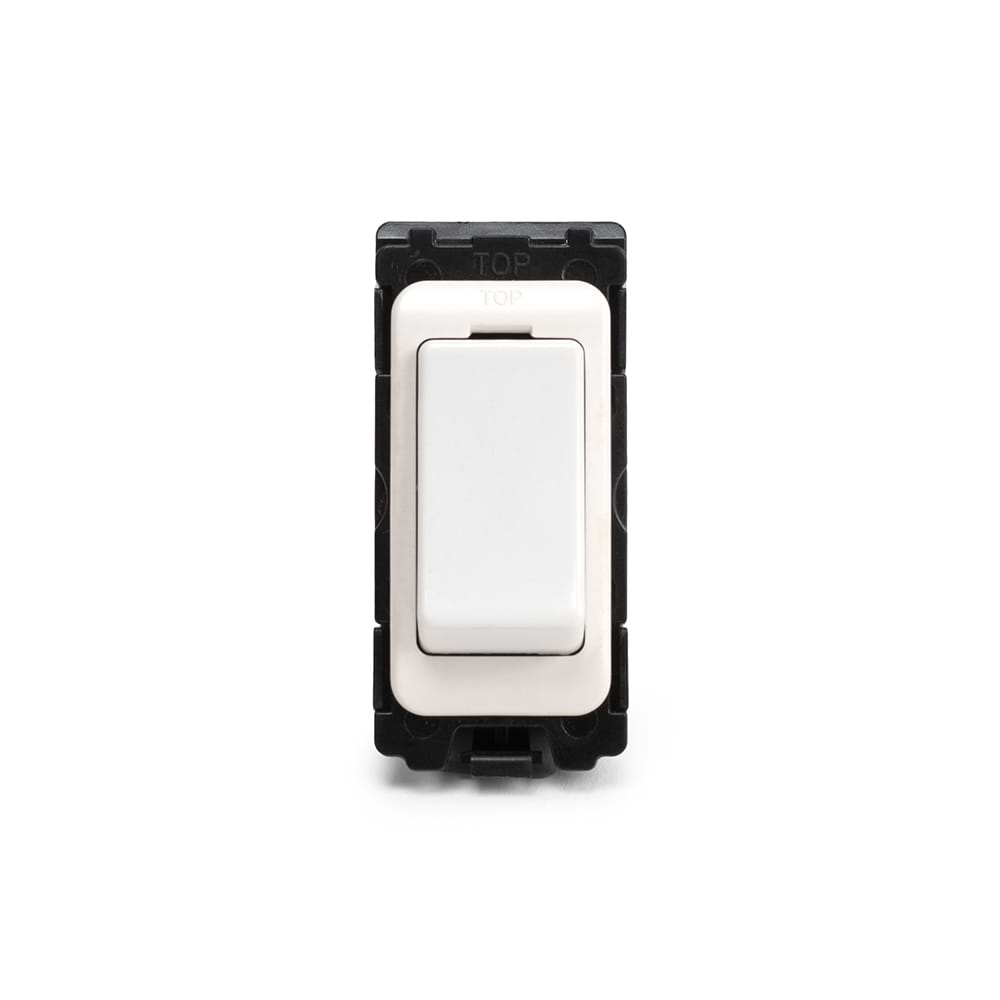 White 20A 2 Way Retractive RM-Grid Switch Module