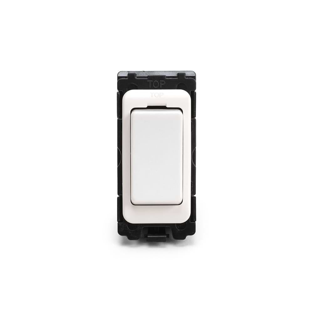 White 20A 2 Way Off Retractive RM-Grid Switch Module