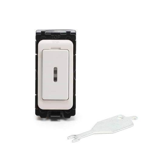 White 20AX Double Pole Key RM-Grid Switch Module