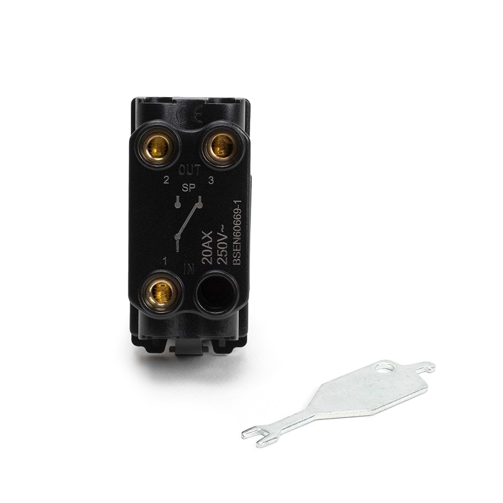 White 20AX 2 Way Single Pole 'EMG LTG TEST' RM-Grid Switch Module