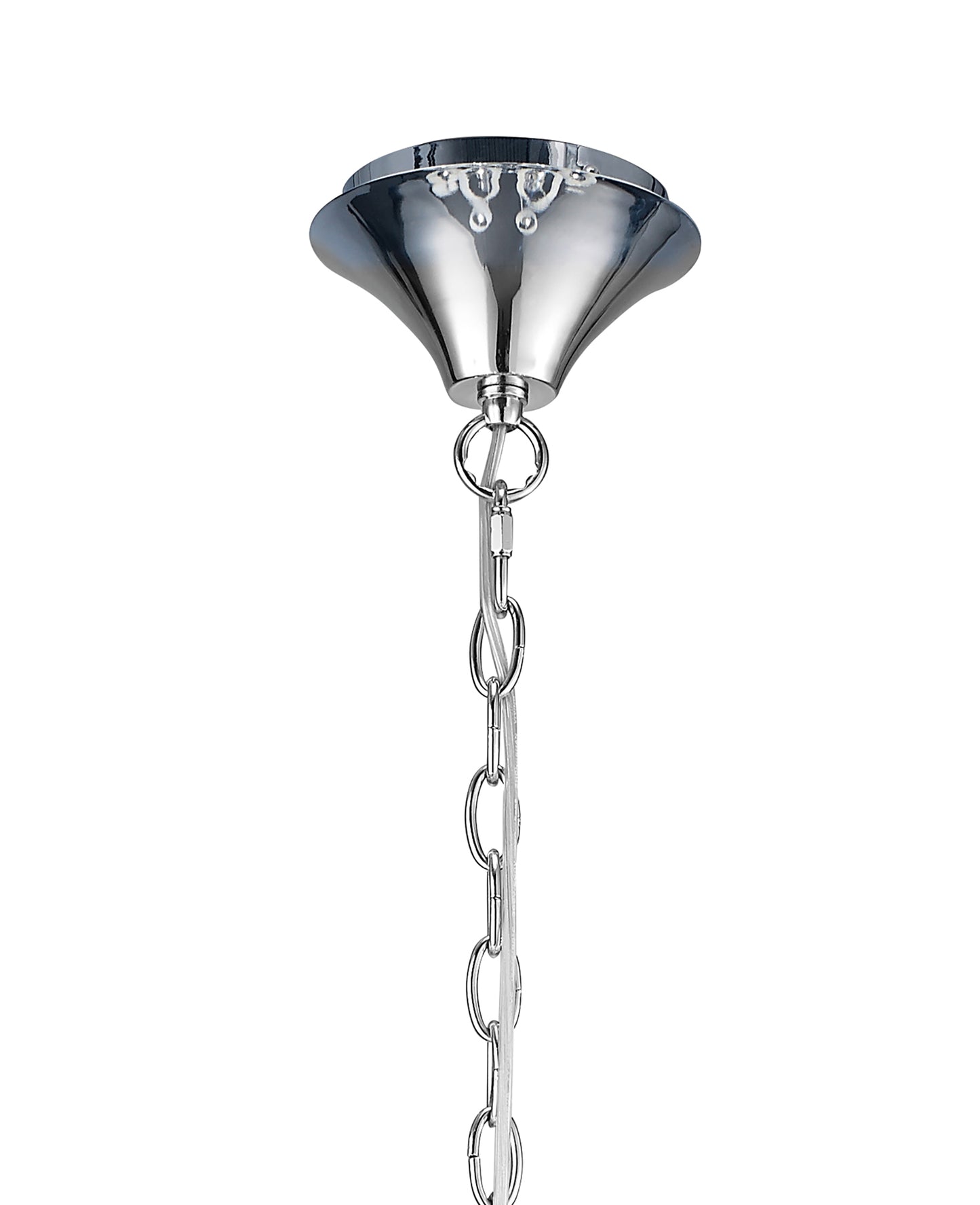 Loewe 2 Tier Pendant 6+3 Light E14, Polished Chrome With White Shades by Mantra