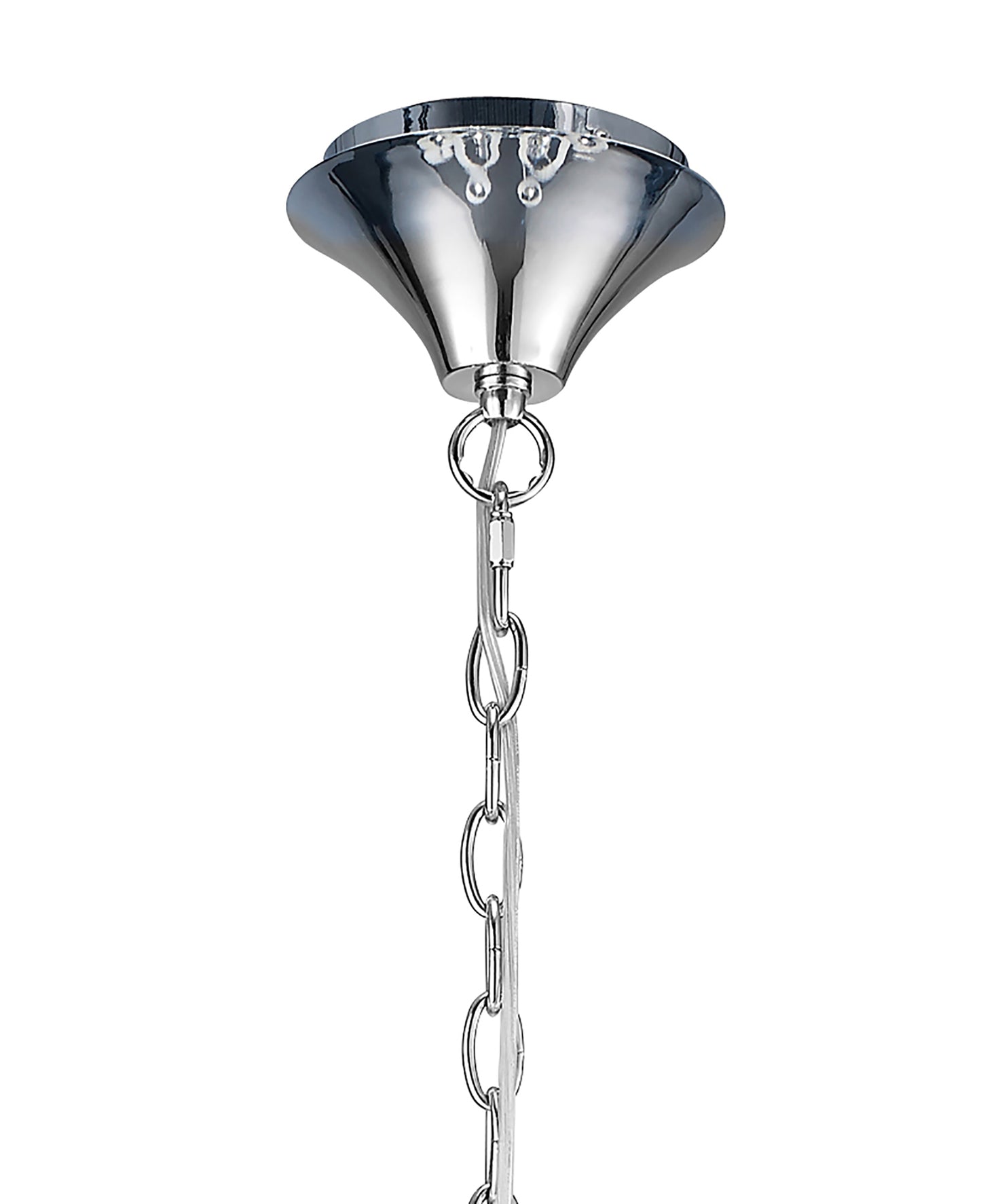 Loewe 2 Tier Pendant 6+3 Light E14, Polished Chrome With Cream Shades by Mantra