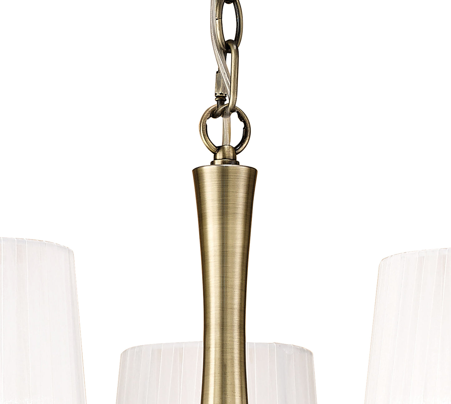 Loewe Pendant 5 Light E14, Antique Brass With White Shades (4731) by Mantra