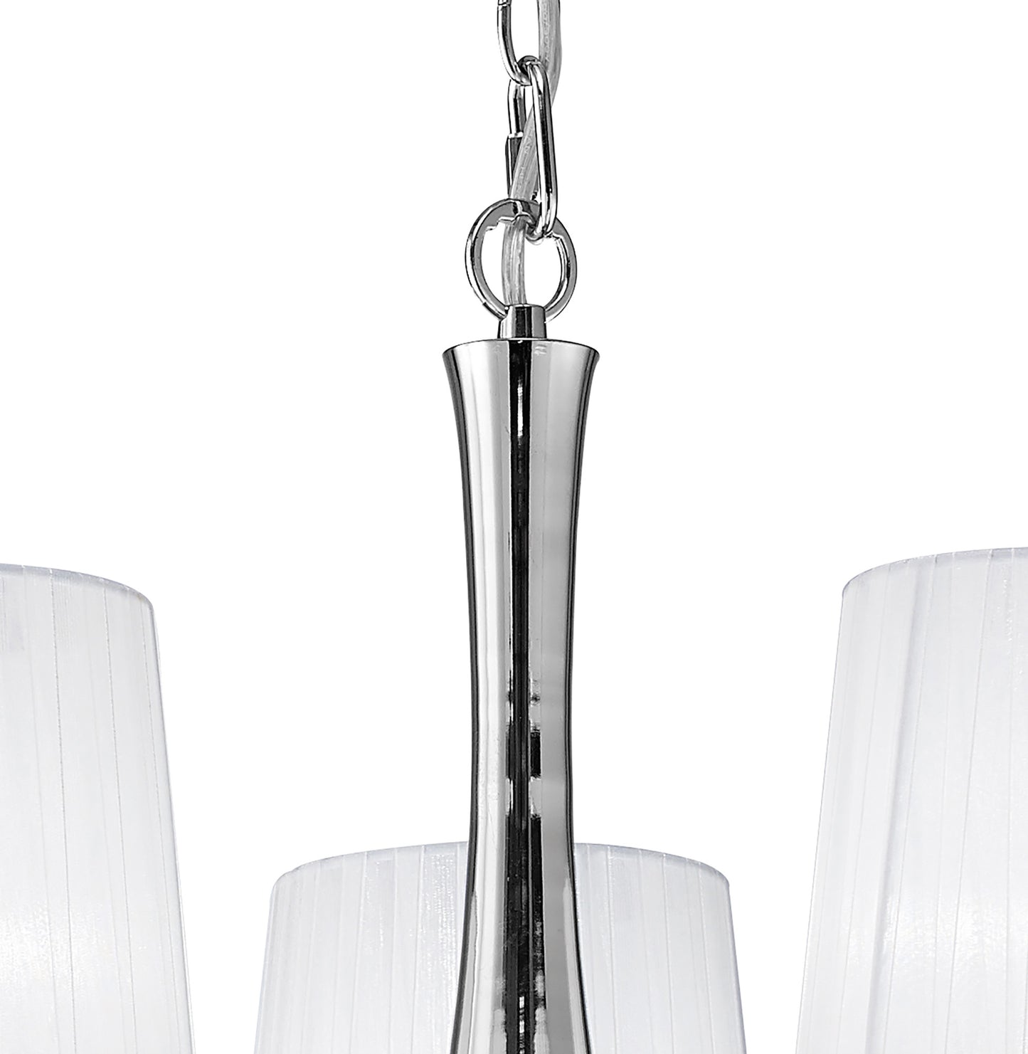 Loewe Pendant 5 Light E14, Polished Chrome With White Shades by Mantra