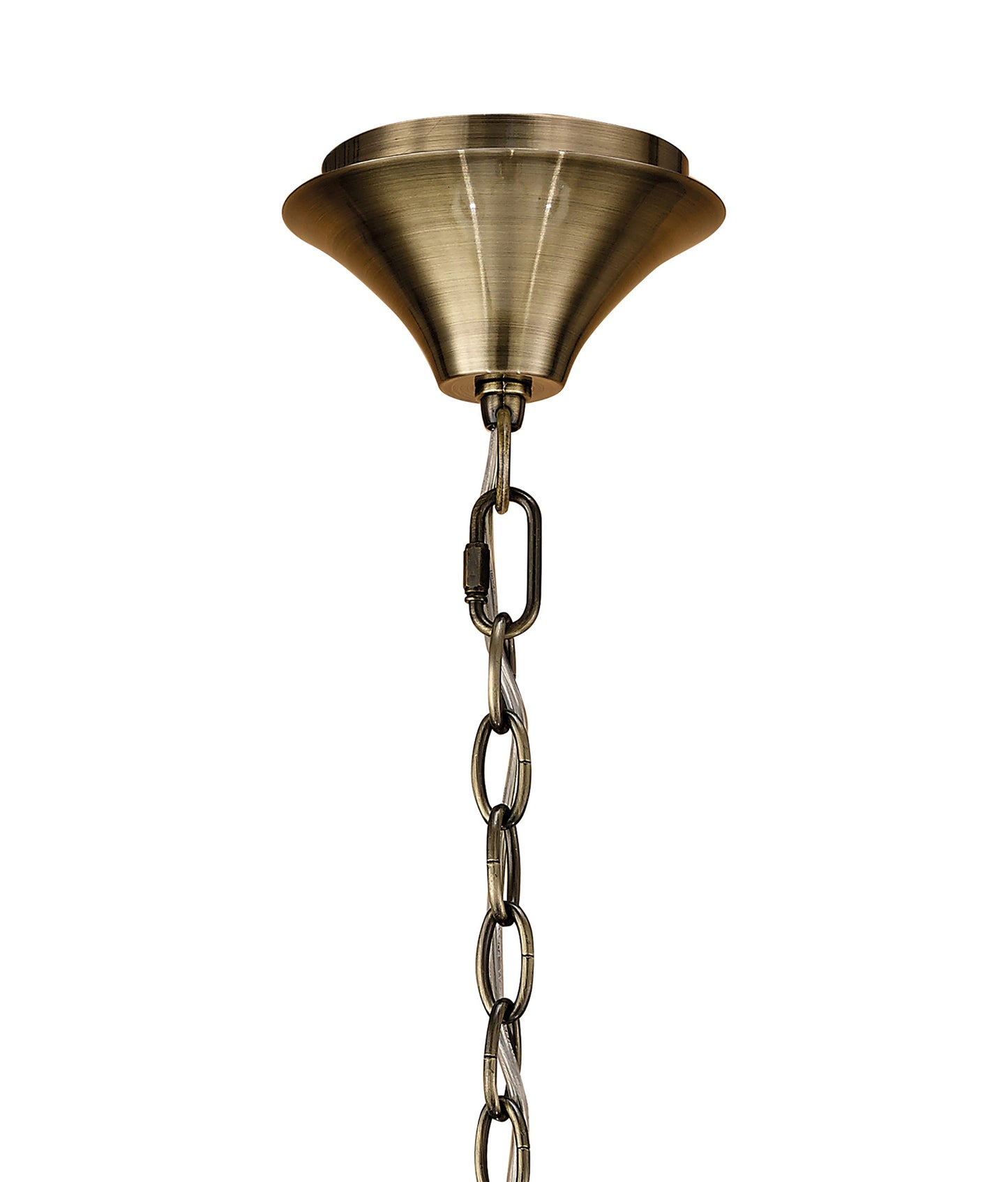 Loewe Pendant 3 Light E14, Antique Brass With Cream Shades by Mantra