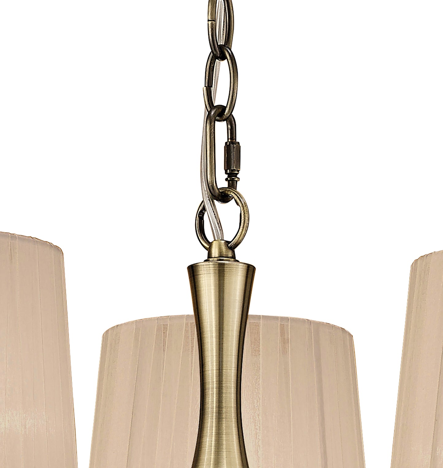 Loewe Pendant 3 Light E14, Antique Brass With Soft Bronze Shades by Mantra