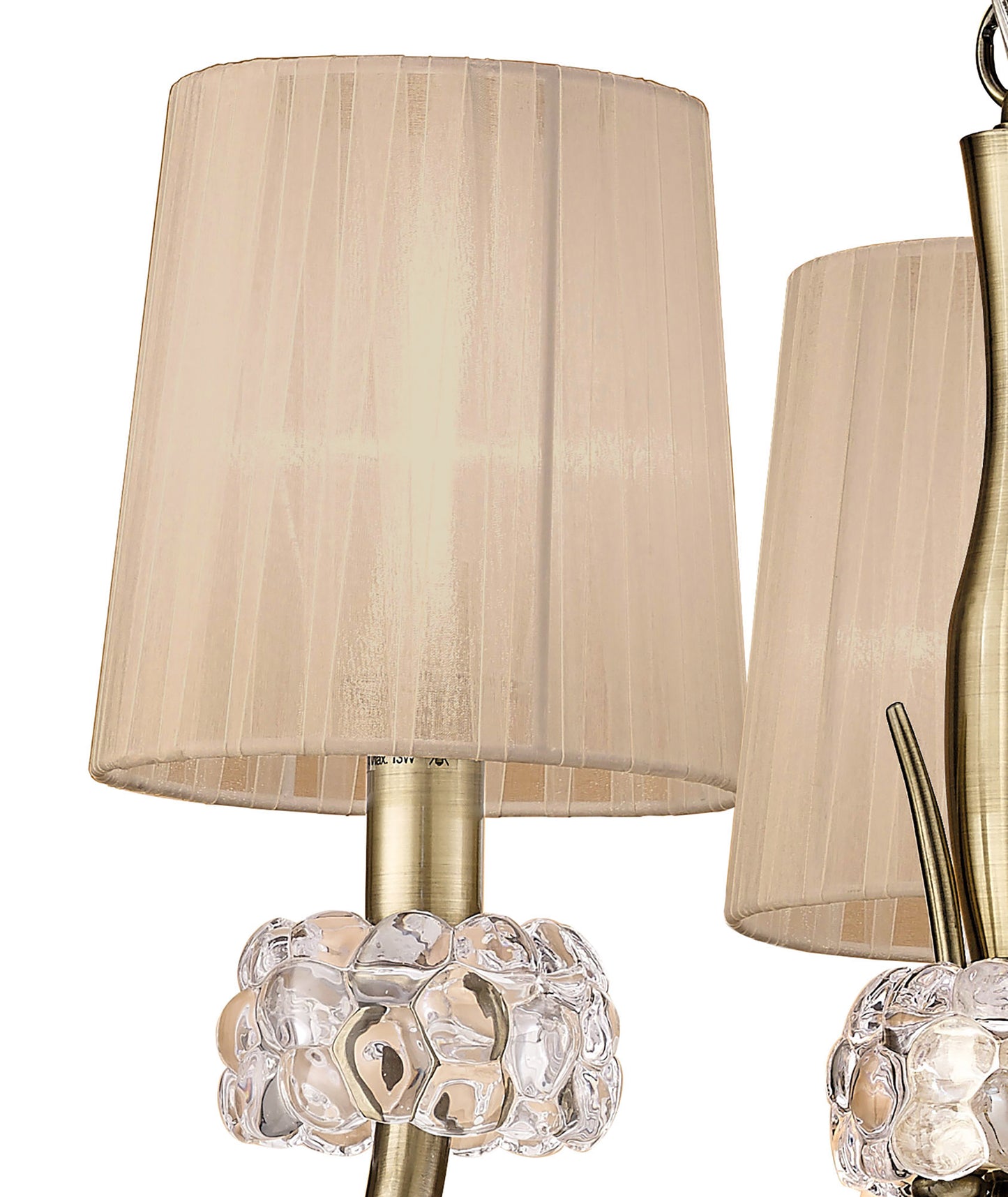 Loewe Pendant 3 Light E14, Antique Brass With Soft Bronze Shades by Mantra