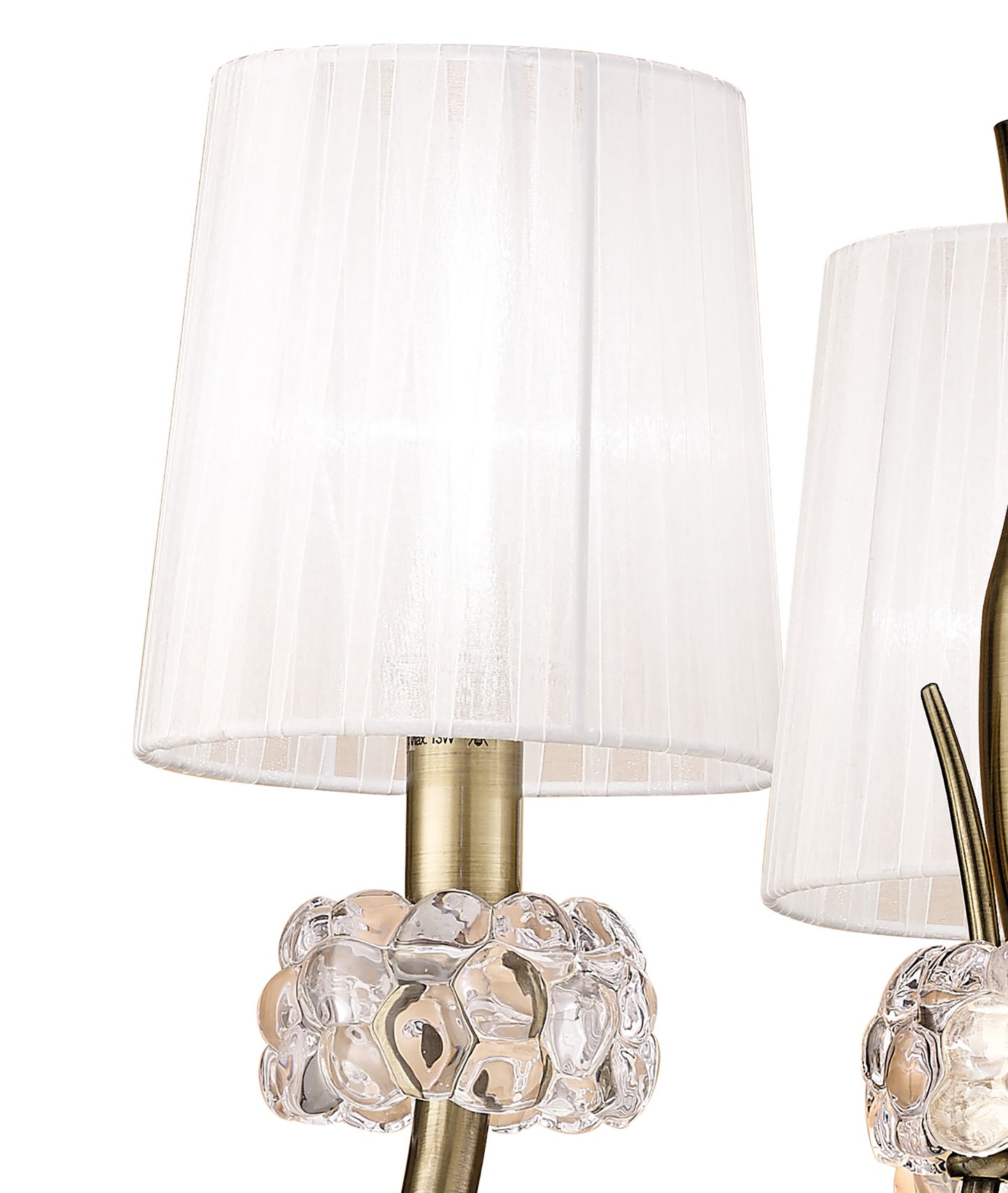 Loewe Pendant 3 Light E14, Antique Brass With White Shades (4733) by Mantra