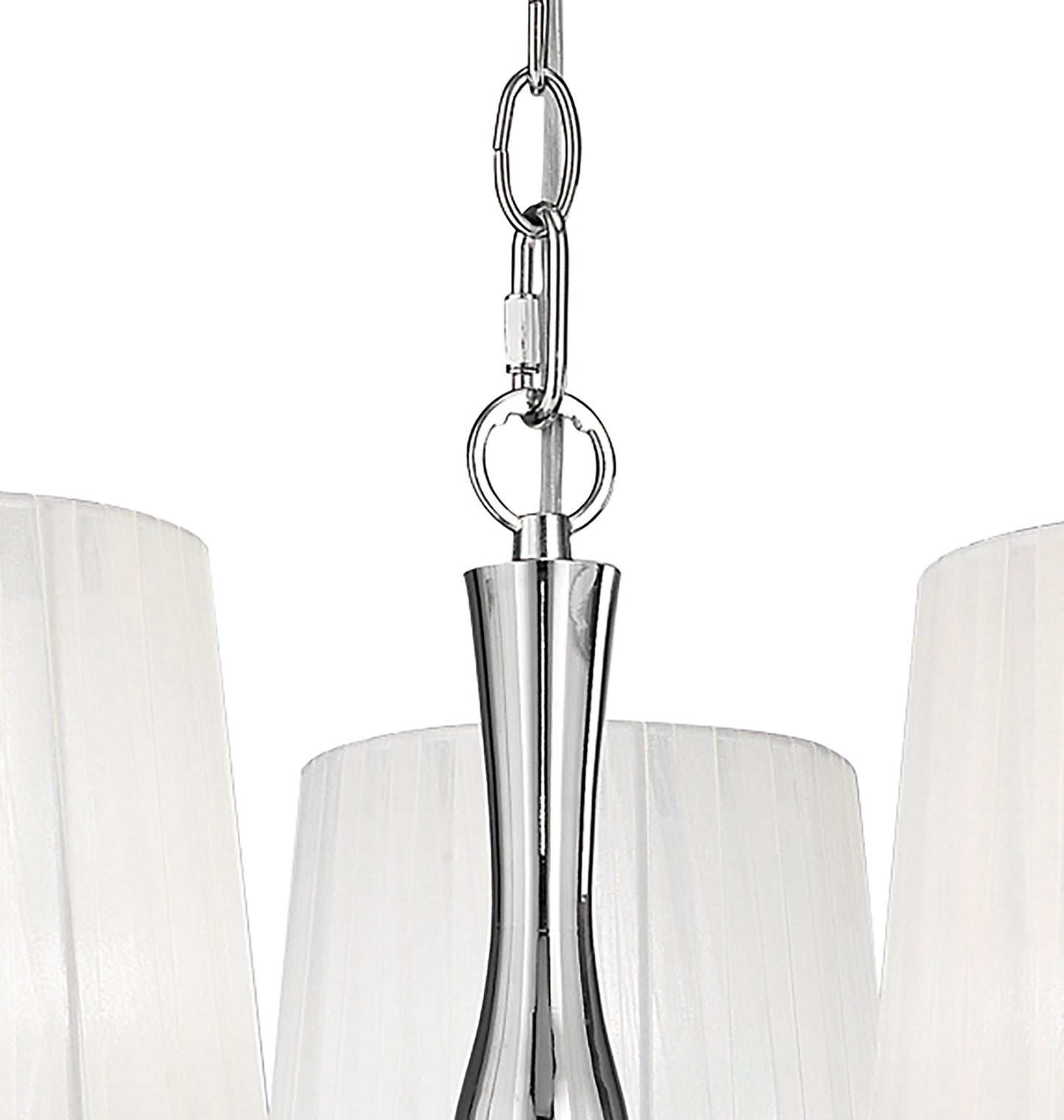 Loewe Pendant 3 Light E14, Polished Chrome With White Shades by Mantra