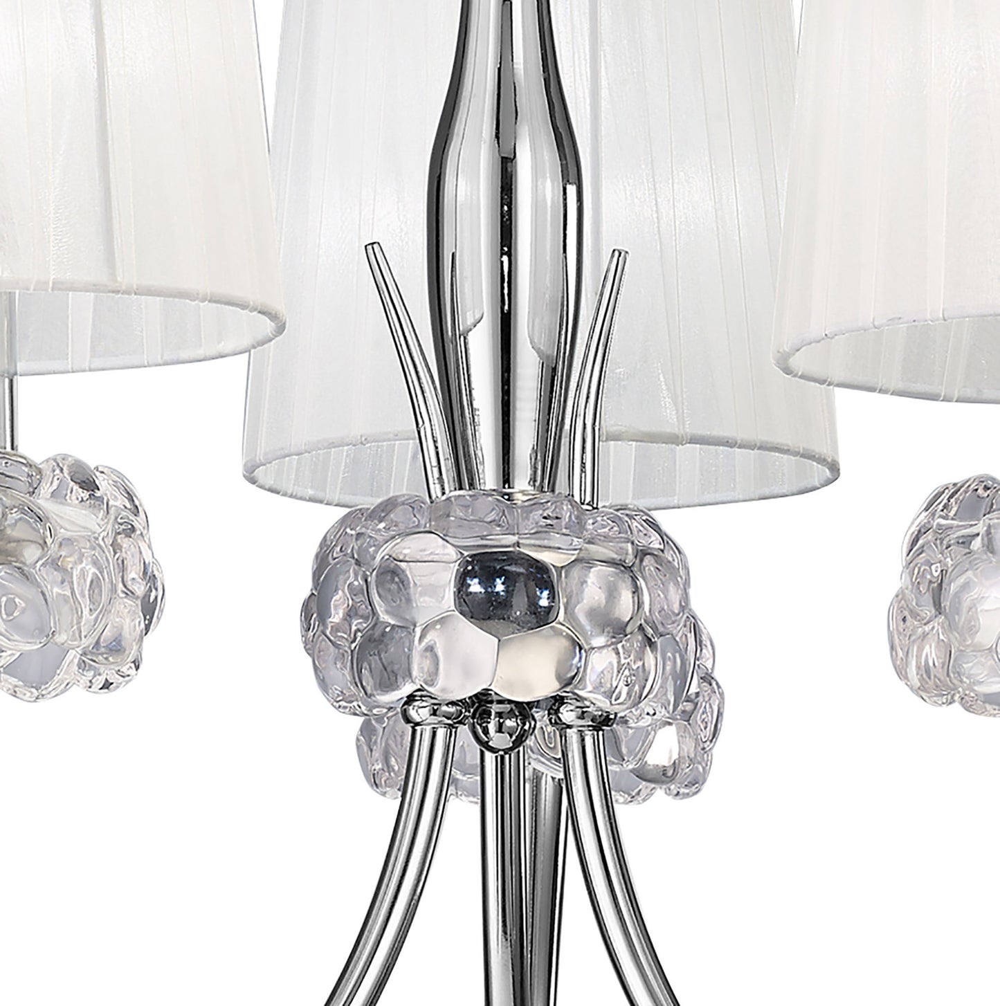 Loewe Pendant 3 Light E14, Polished Chrome With White Shades by Mantra