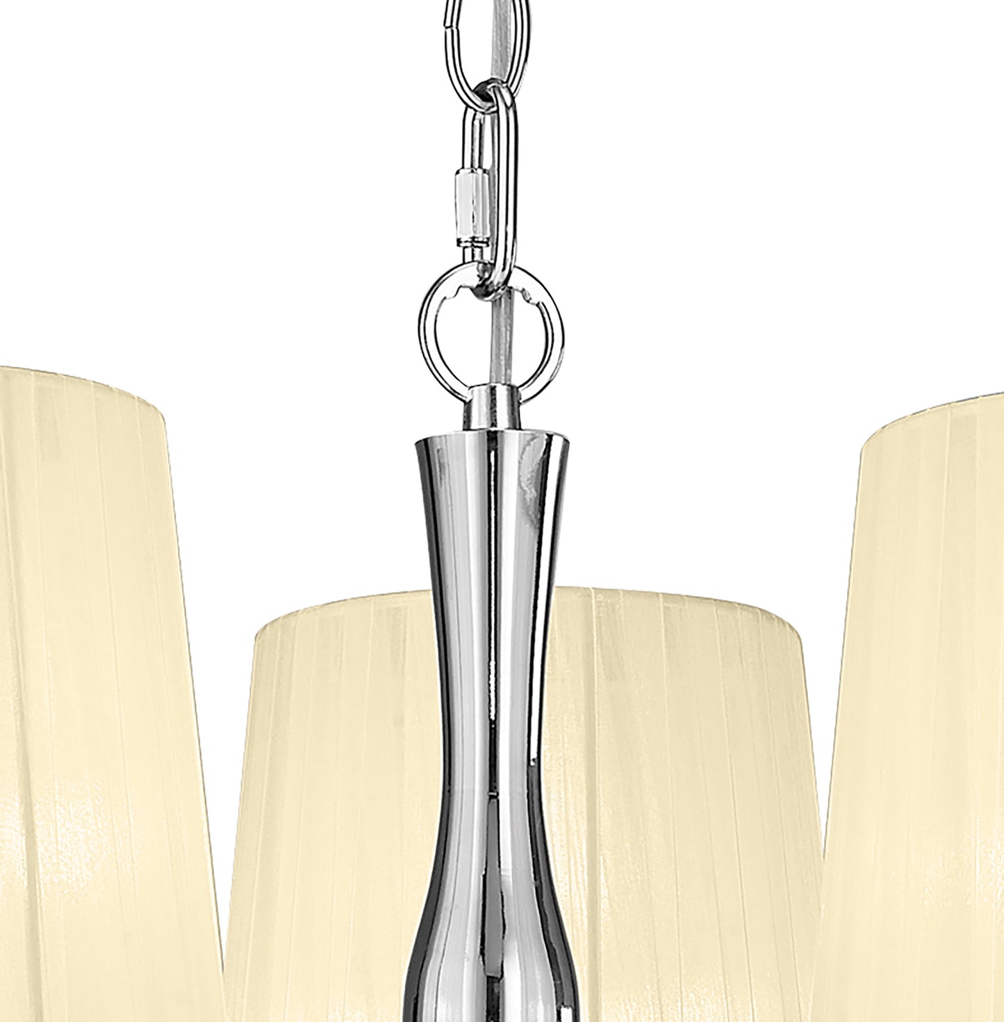 Loewe Pendant 3 Light E14, Polished Chrome With Cream Shades by Mantra