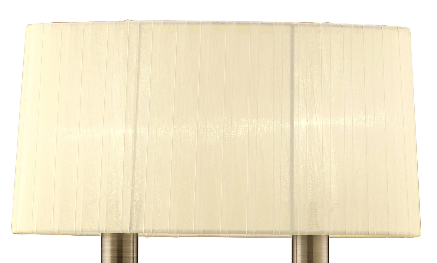 Loewe Wall Lamp Switched 2 Light E14, Antique Brass With Cream Shade by Mantra