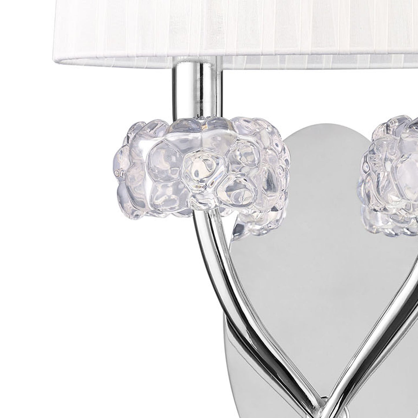 Loewe Wall Lamp Switched 2 Light E14, Polished Chrome With White Shade by Mantra