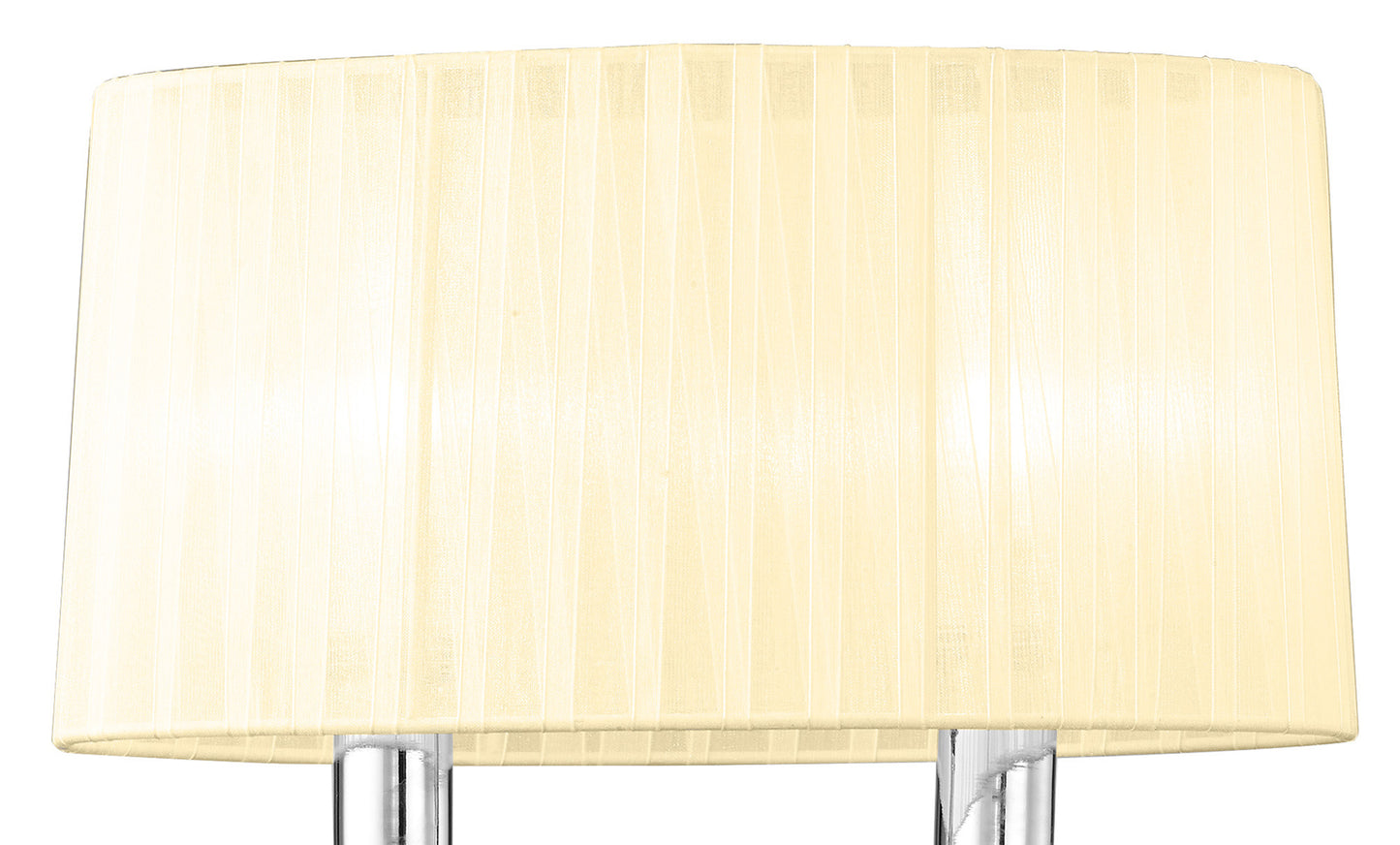Loewe Wall Lamp Switched 2 Light E14, Polished Chrome With Cream Shade by Mantra