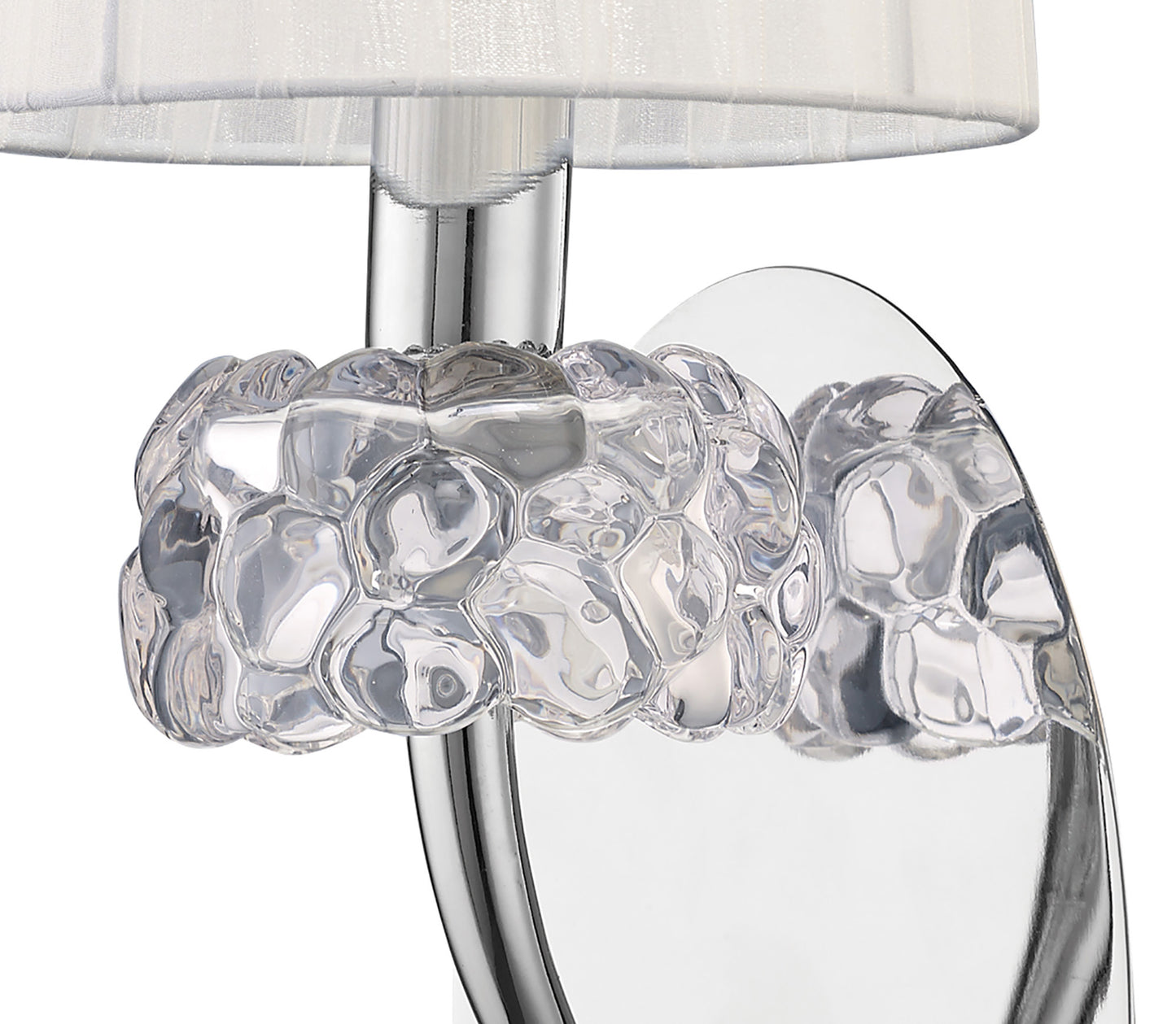 Loewe Wall Lamp Switched 1 Light E14, Polished Chrome With White Shade by Mantra