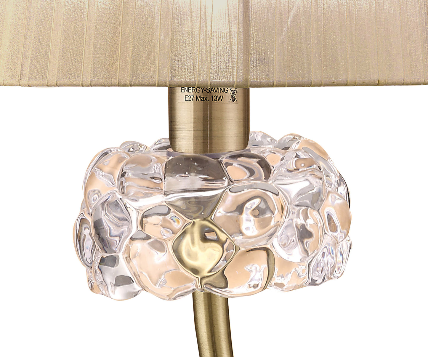 Loewe Table Lamp 1 Light E27 Large, Antique Brass With Soft Bronze Shade by Mantra