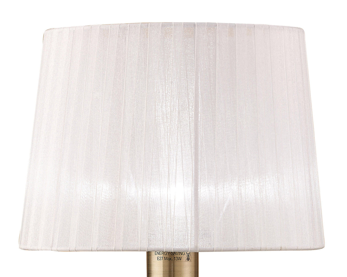 Loewe Table Lamp 1 Light E27 Large, Antique Brass With White Shade (4736) by Mantra