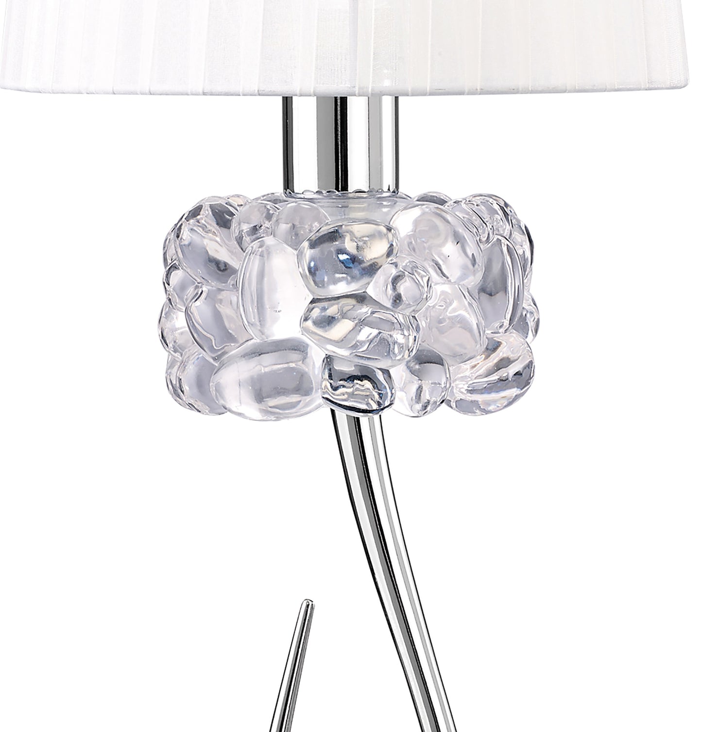 Loewe Table Lamp 1 Light E27 Large, Polished Chrome With White Shade by Mantra