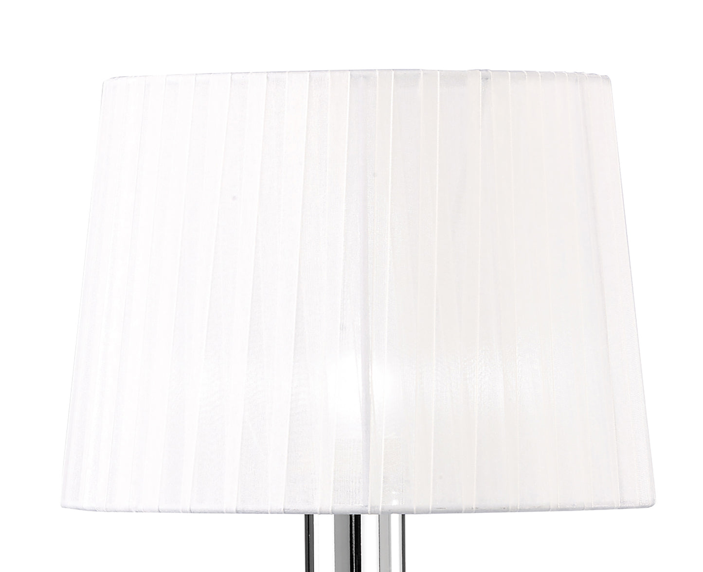 Loewe Table Lamp 1 Light E27 Large, Polished Chrome With White Shade by Mantra