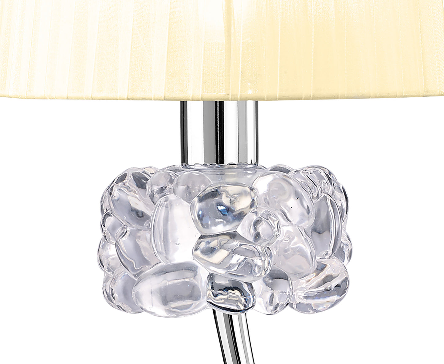 Loewe Table Lamp 1 Light E27 Large, Polished Chrome With Cream Shade by Mantra