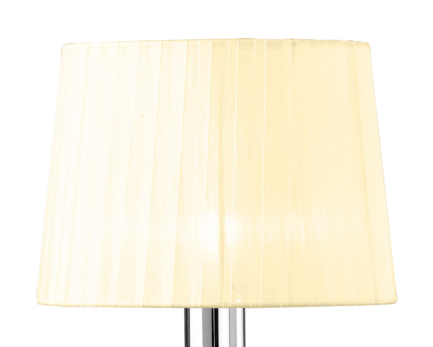 Loewe Table Lamp 1 Light E27 Large, Polished Chrome With Cream Shade by Mantra