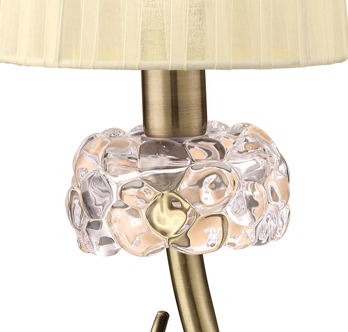 Loewe Table Lamp 1 Light E14 Small, Antique Brass With Cream Shade by Mantra