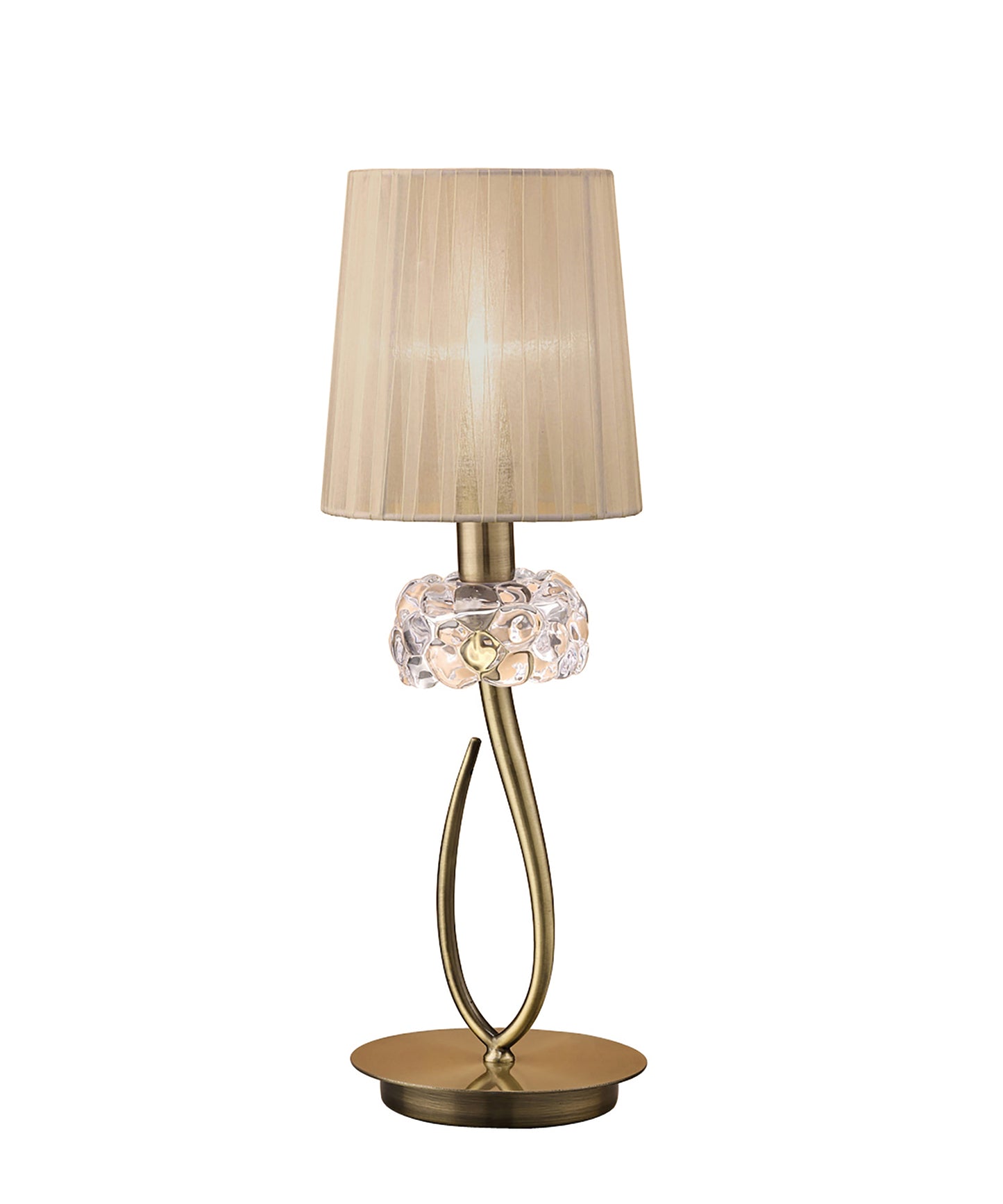 Loewe Table Lamp 1 Light E14 Small, Antique Brass With Soft Bronze Shade by Mantra