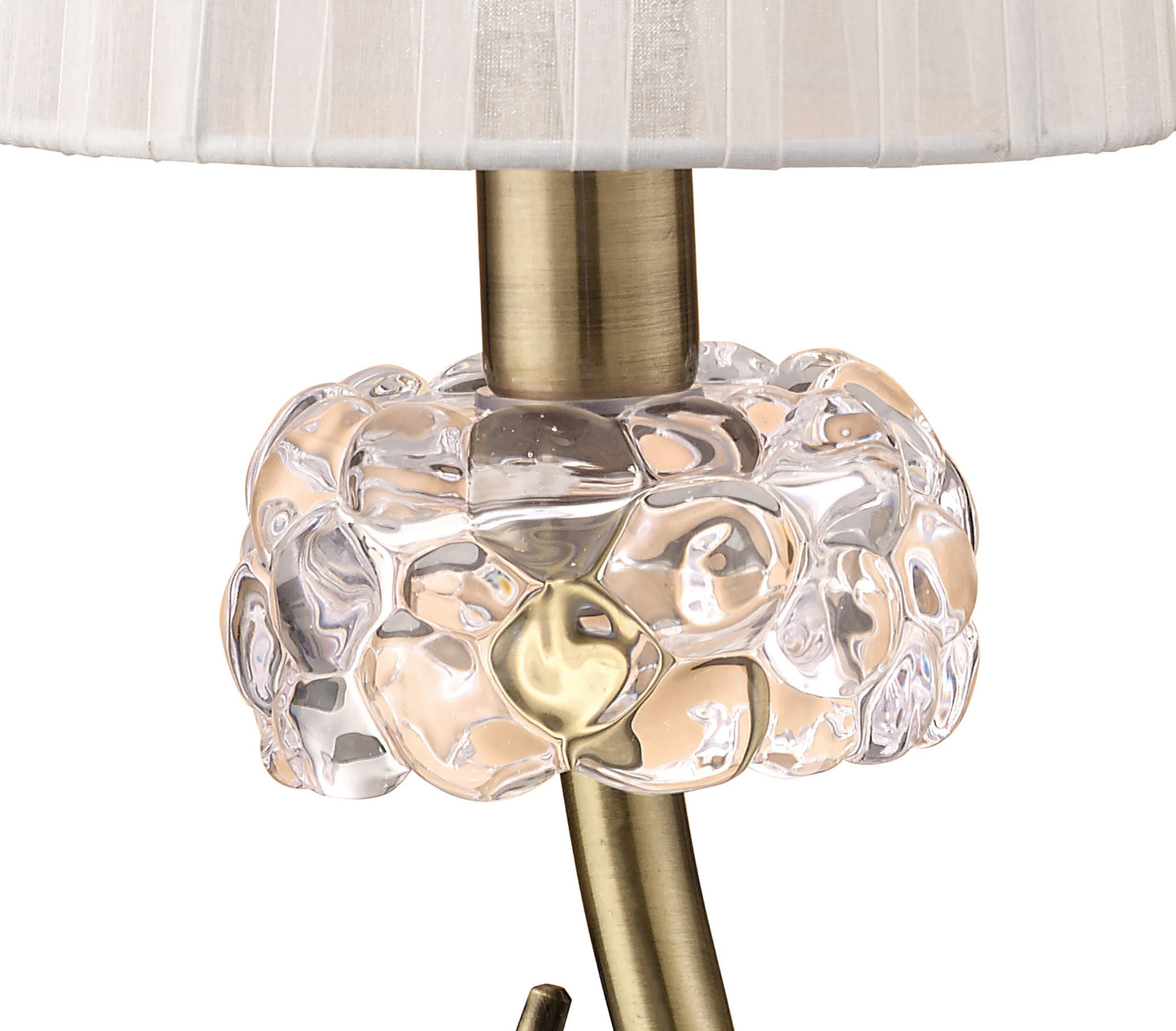 Loewe Table Lamp 1 Light E14 Small, Antique Brass With White Shade (4737) by Mantra