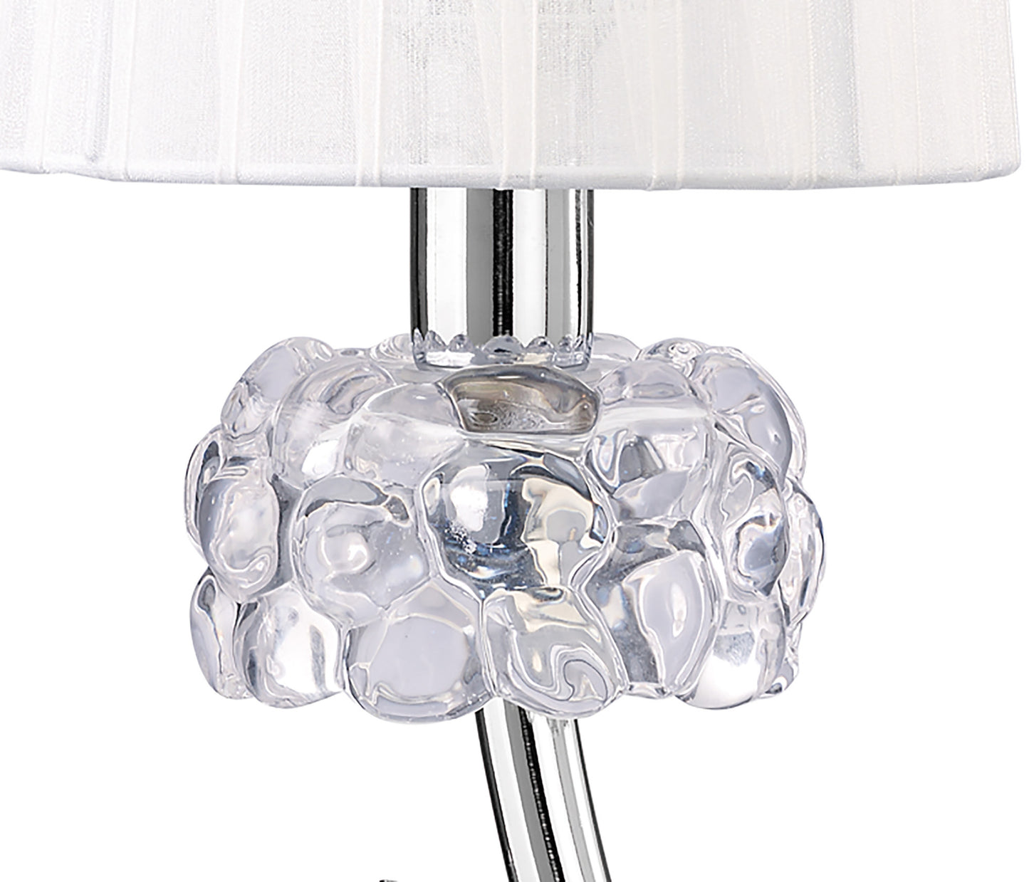 Loewe Table Lamp 1 Light E14 Small, Polished Chrome With White Shade by Mantra