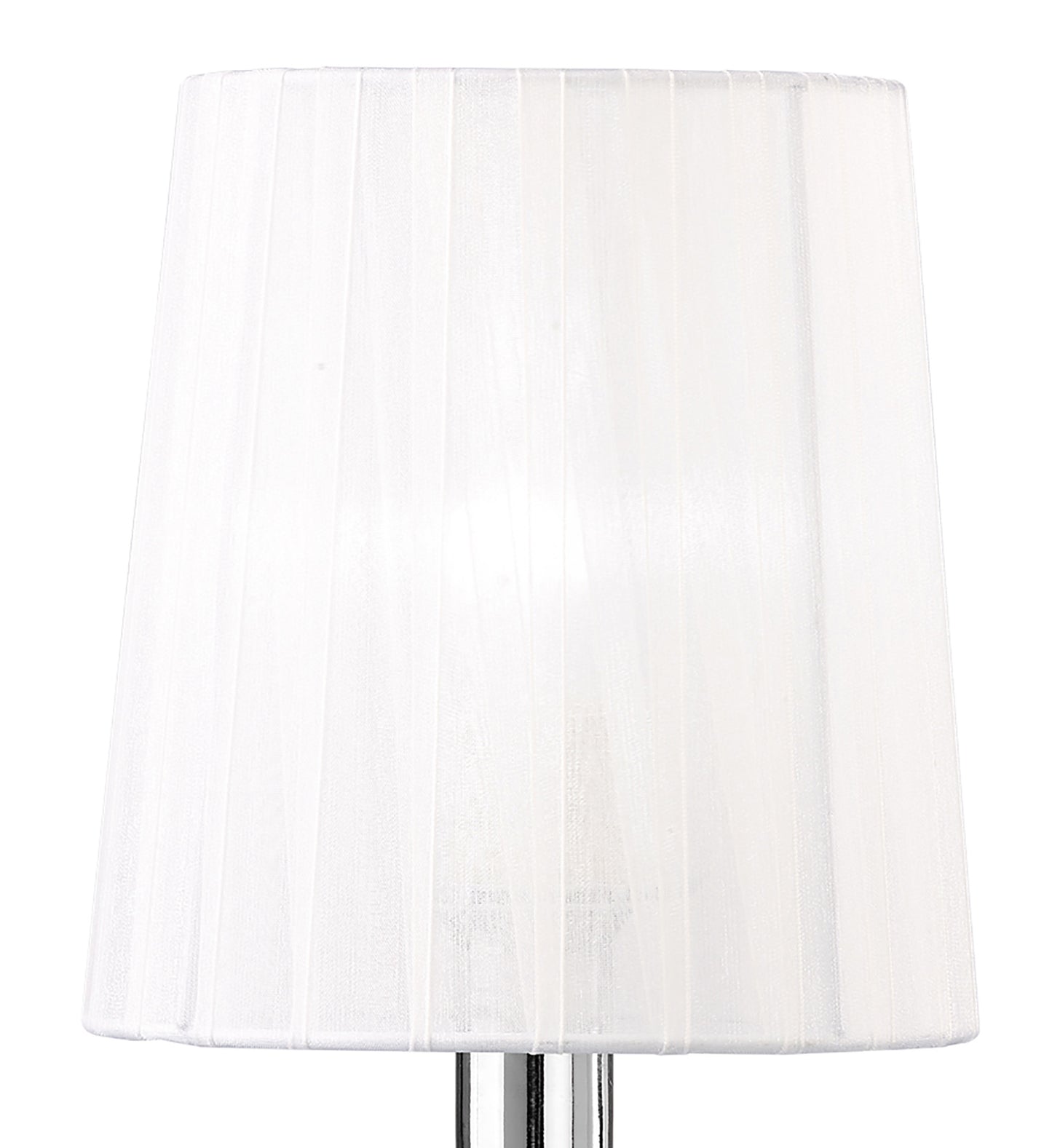 Loewe Table Lamp 1 Light E14 Small, Polished Chrome With White Shade by Mantra