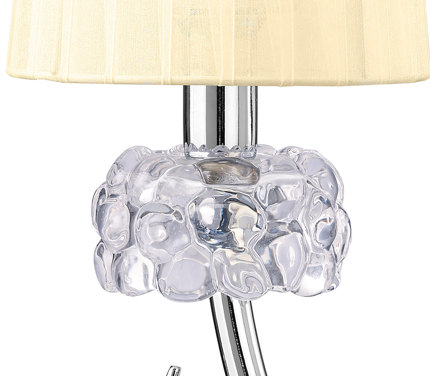 Loewe Table Lamp 1 Light E14 Small, Polished Chrome With Cream Shade by Mantra