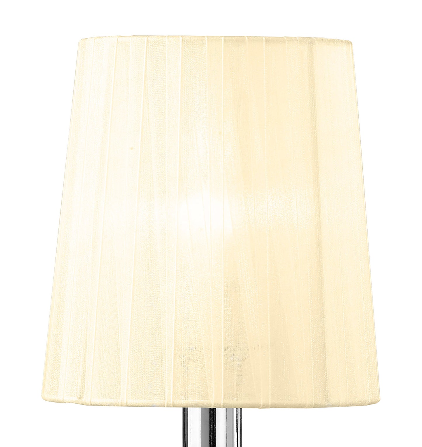 Loewe Table Lamp 1 Light E14 Small, Polished Chrome With Cream Shade by Mantra