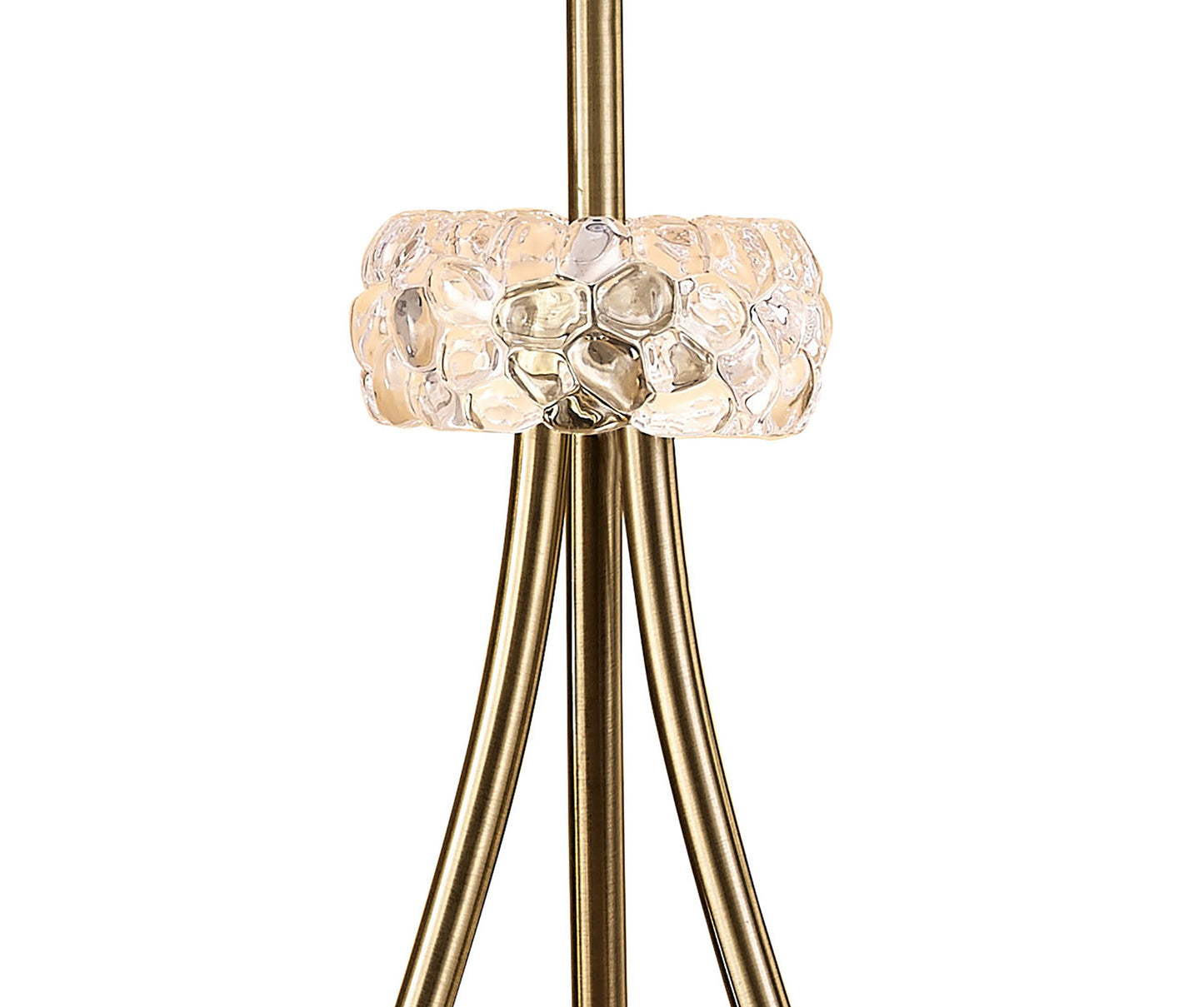 Loewe Floor Lamp 3 Light E27, Antique Brass With Cream Shade by Mantra