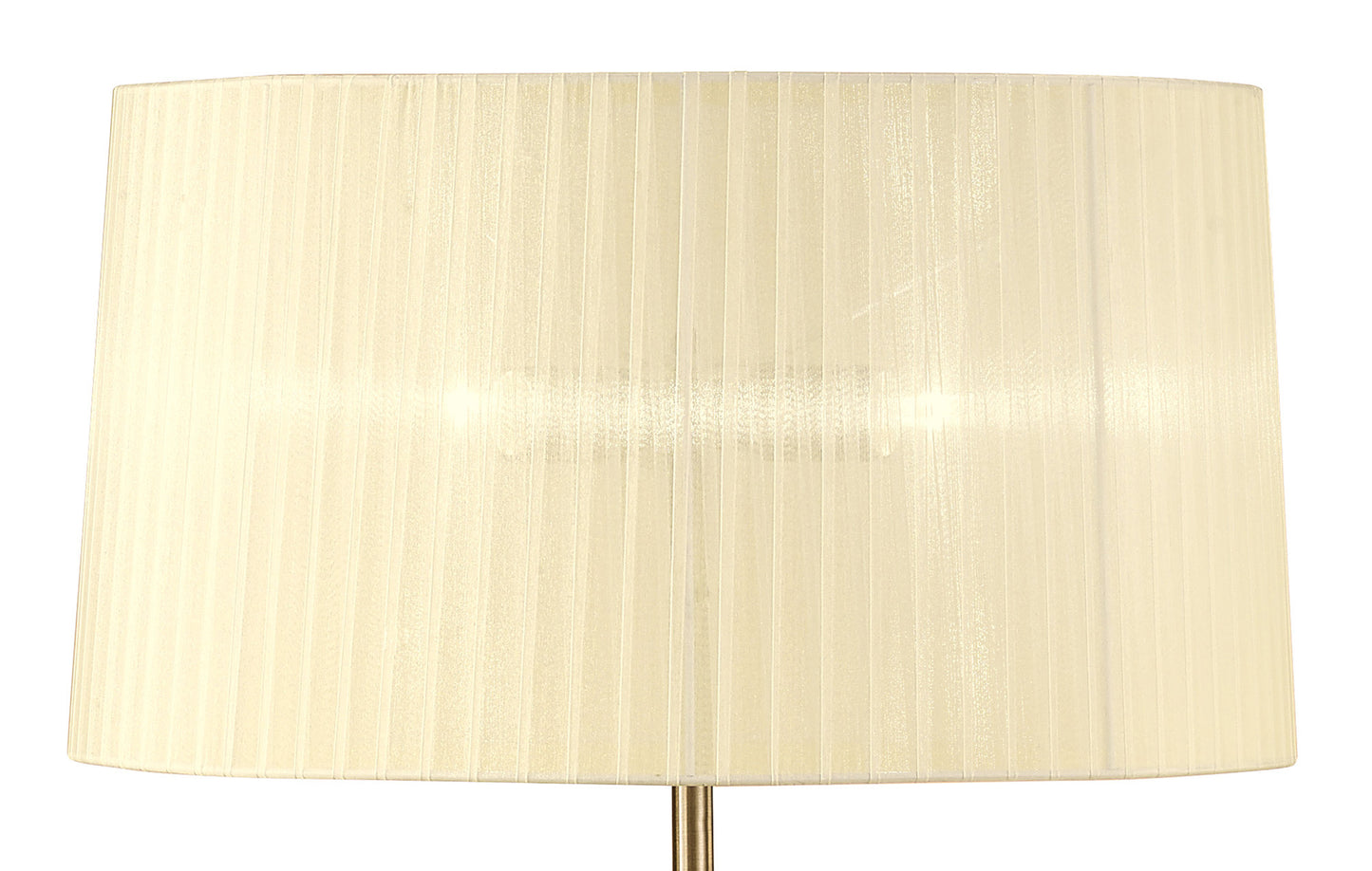 Loewe Floor Lamp 3 Light E27, Antique Brass With Cream Shade by Mantra