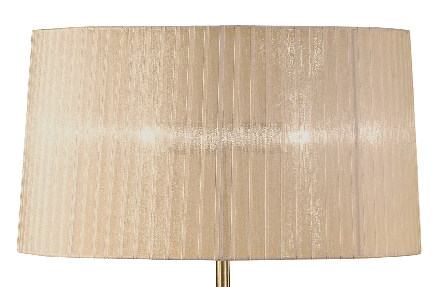 Loewe Floor Lamp 3 Light E27, Antique Brass With Soft Bronze Shade by Mantra