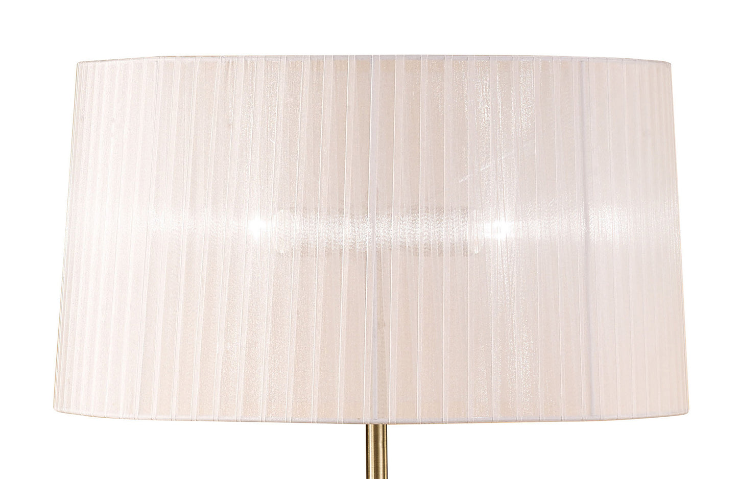 Loewe Floor Lamp 3 Light E27, Antique Brass With White Shade (4738) by Mantra