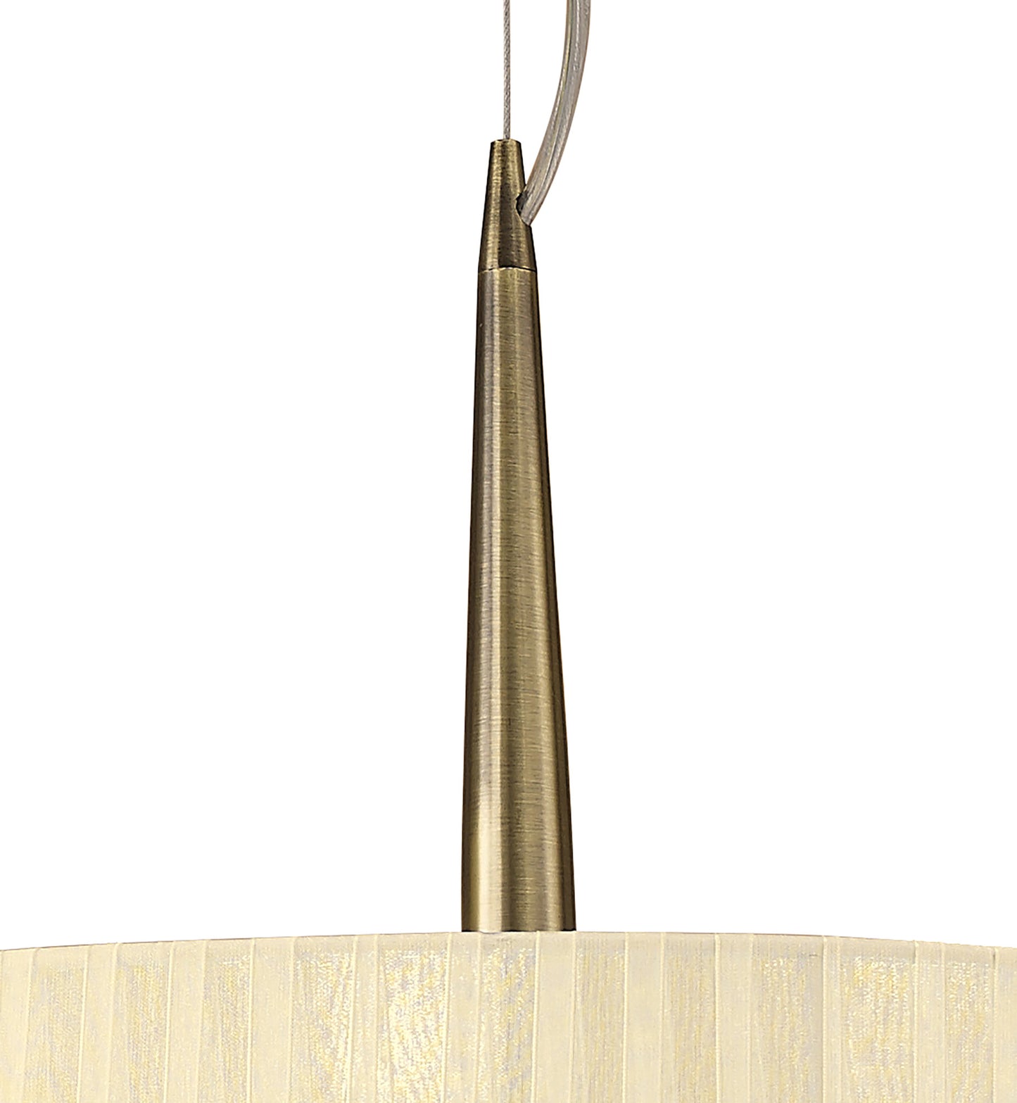 Loewe Single Pendant 3 Light E27, Antique Brass With Cream Shade by Mantra