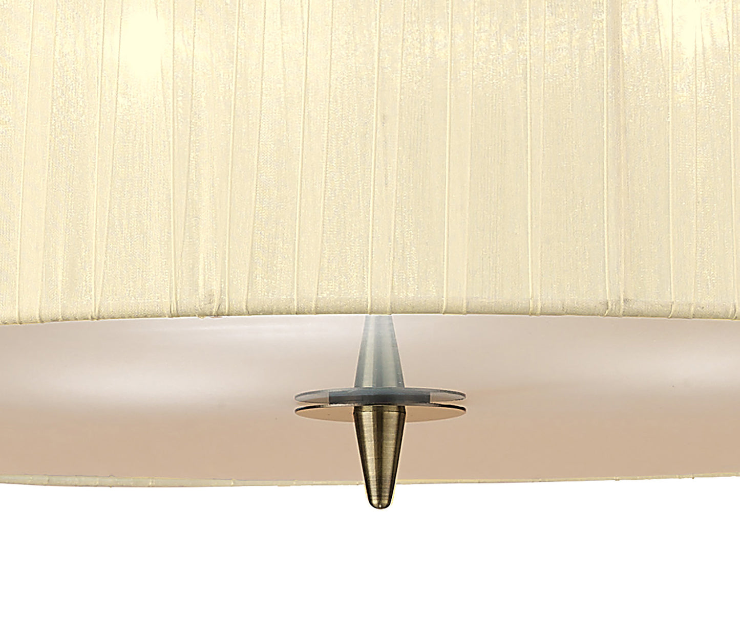 Loewe Single Pendant 3 Light E27, Antique Brass With Cream Shade by Mantra