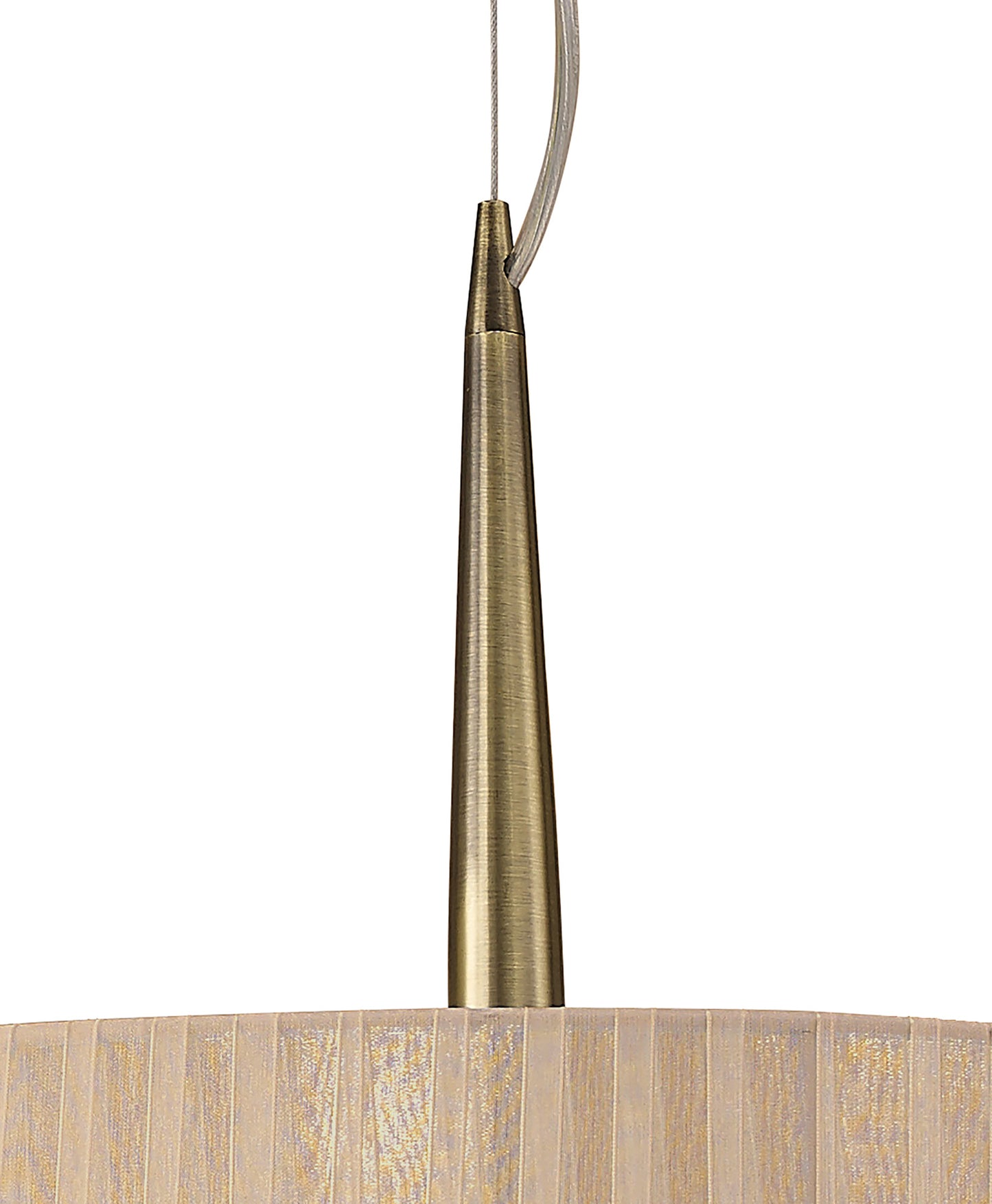 Loewe Single Pendant 3 Light E27, Antique Brass With Soft Bronze Shade by Mantra