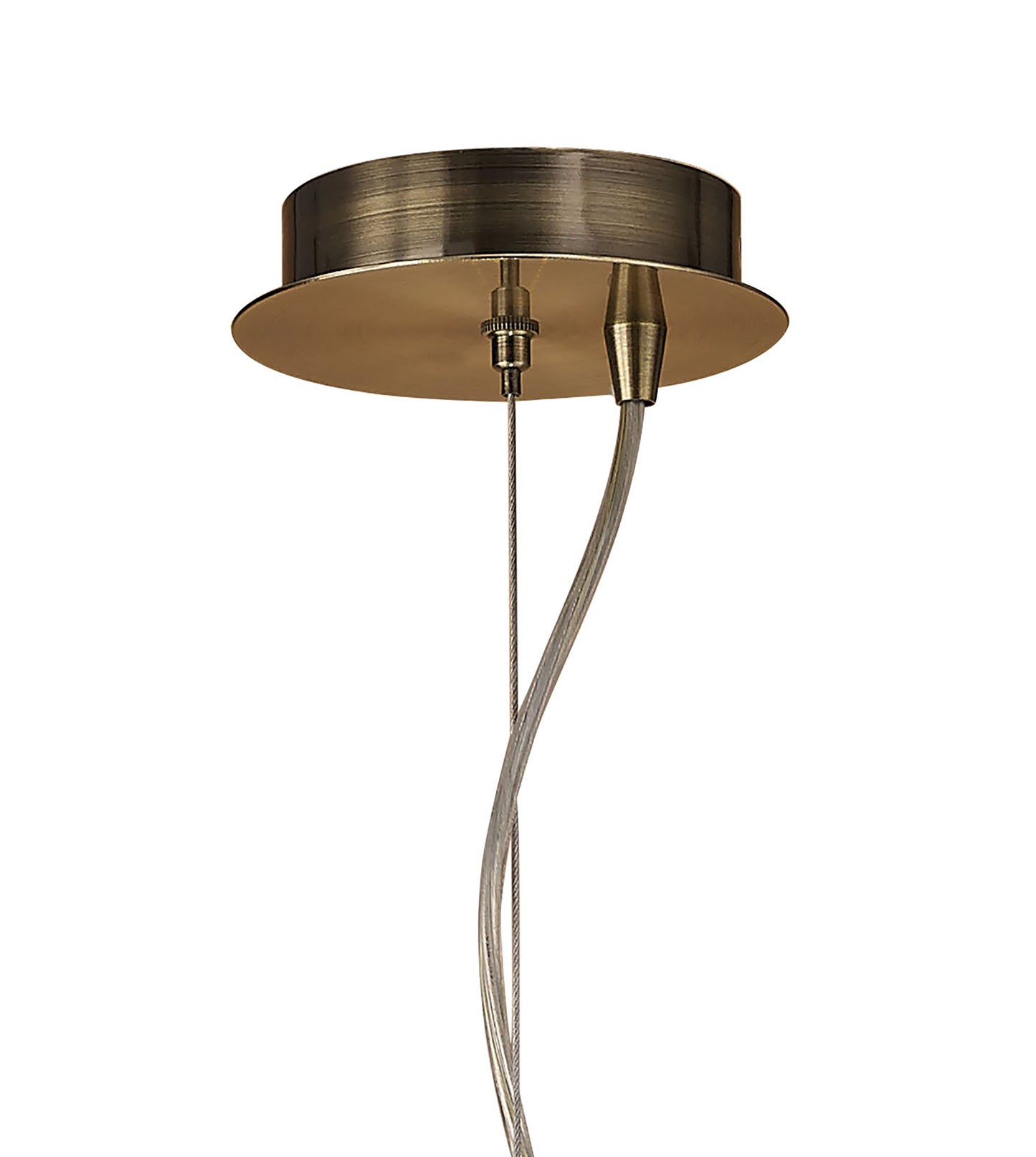 Loewe Single Pendant 3 Light E27, Antique Brass With White Shade (4739) by Mantra