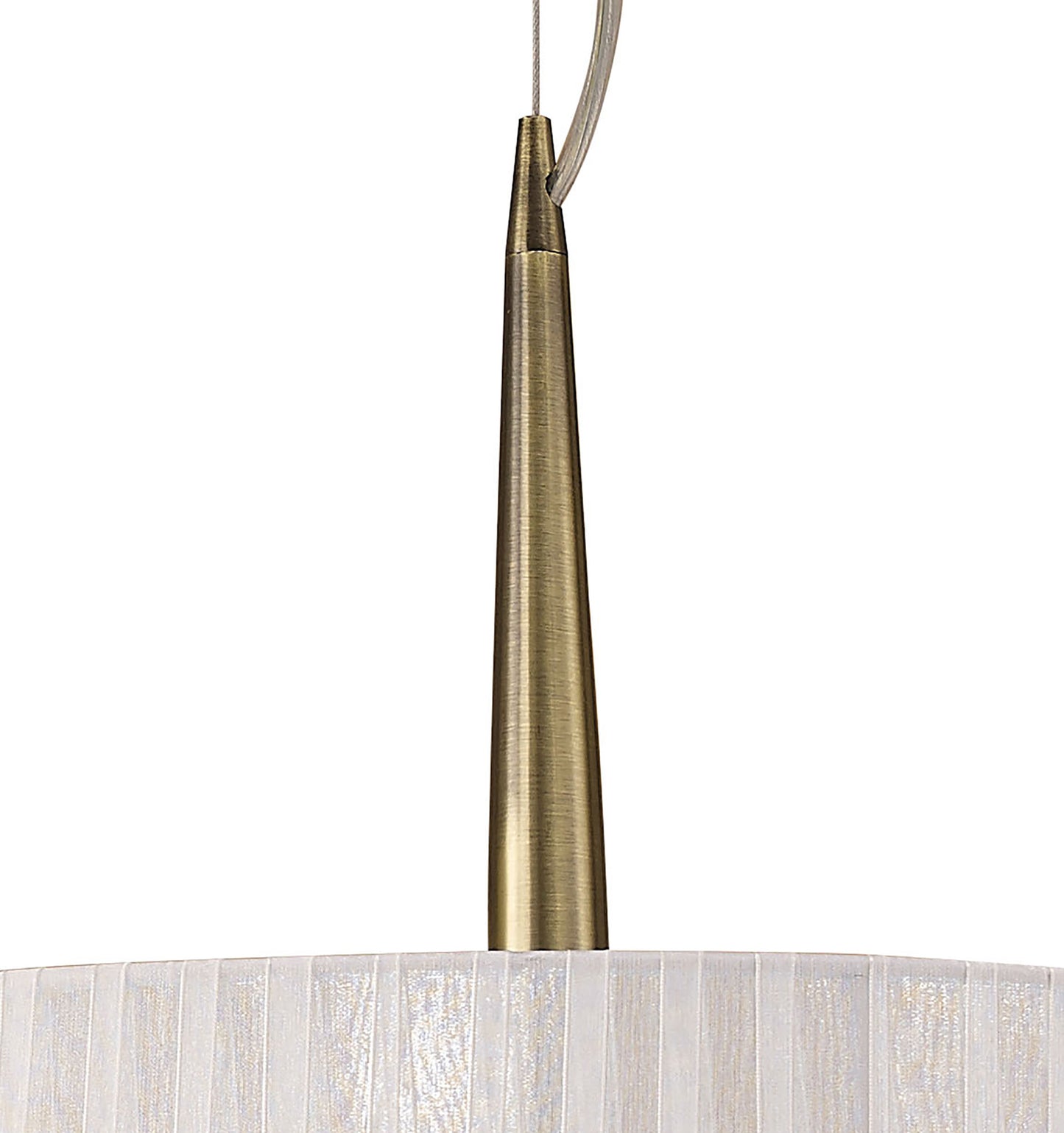 Loewe Single Pendant 3 Light E27, Antique Brass With White Shade (4739) by Mantra